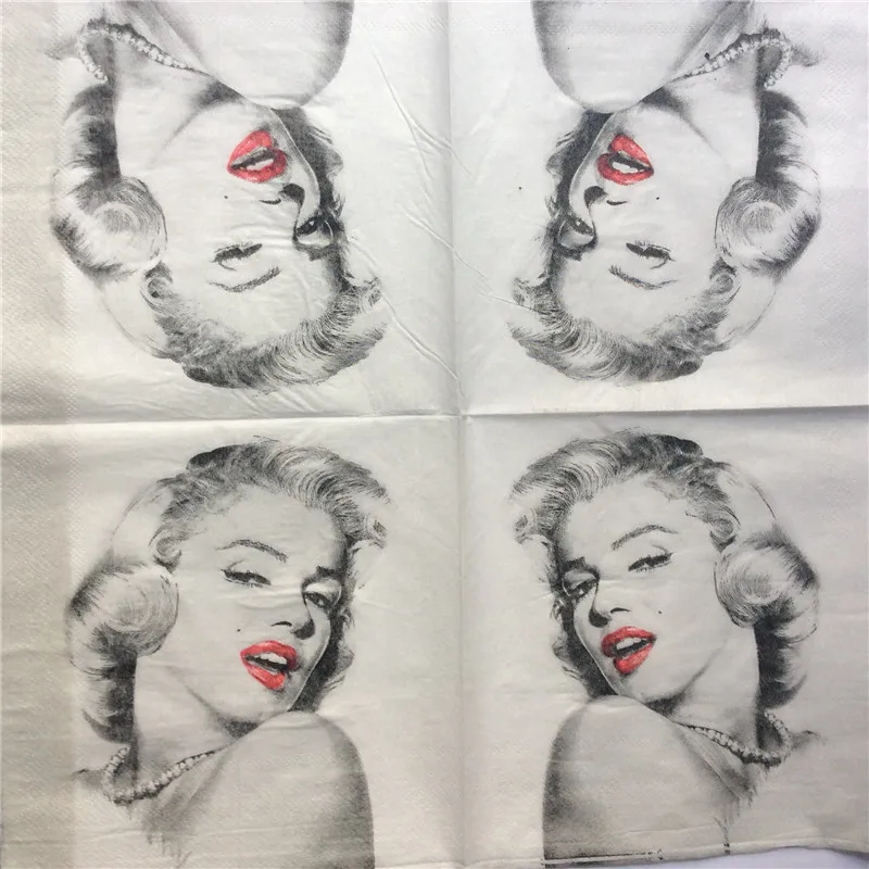 Chicinlife 20pcs Lot Marilyn Monroe Paper Napkin Wedding Birthday