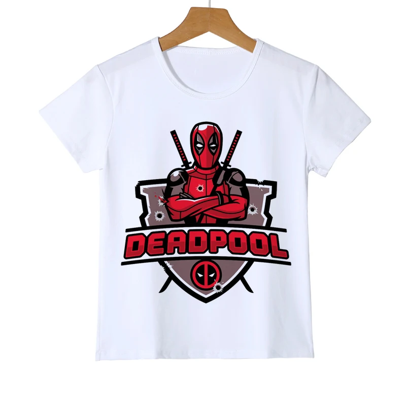 Летний Дэдпул с миньонами футболка детские забавные 3D мультфильм футболка одежда для мальчиков и девочек короткий рукав Camisetas футболка Y11-2