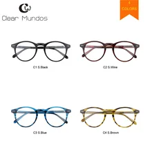 Прозрачные очки MUNDOS для мужчин, круглые очки, ацетатная оправа, очки без рецепта, очки для женщин, ретро близорукие очки для LG053