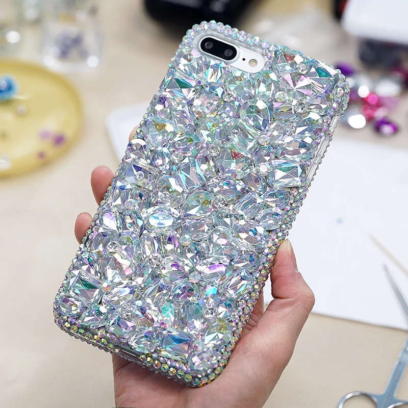

3D Glitter Luxury Fashion Crystal Diamond For Samsung Galaxy Note 2 3 4 5 7 A3 A5 A7 2016 17 A5 A7 A8 2018 Bling Rhinestone Case
