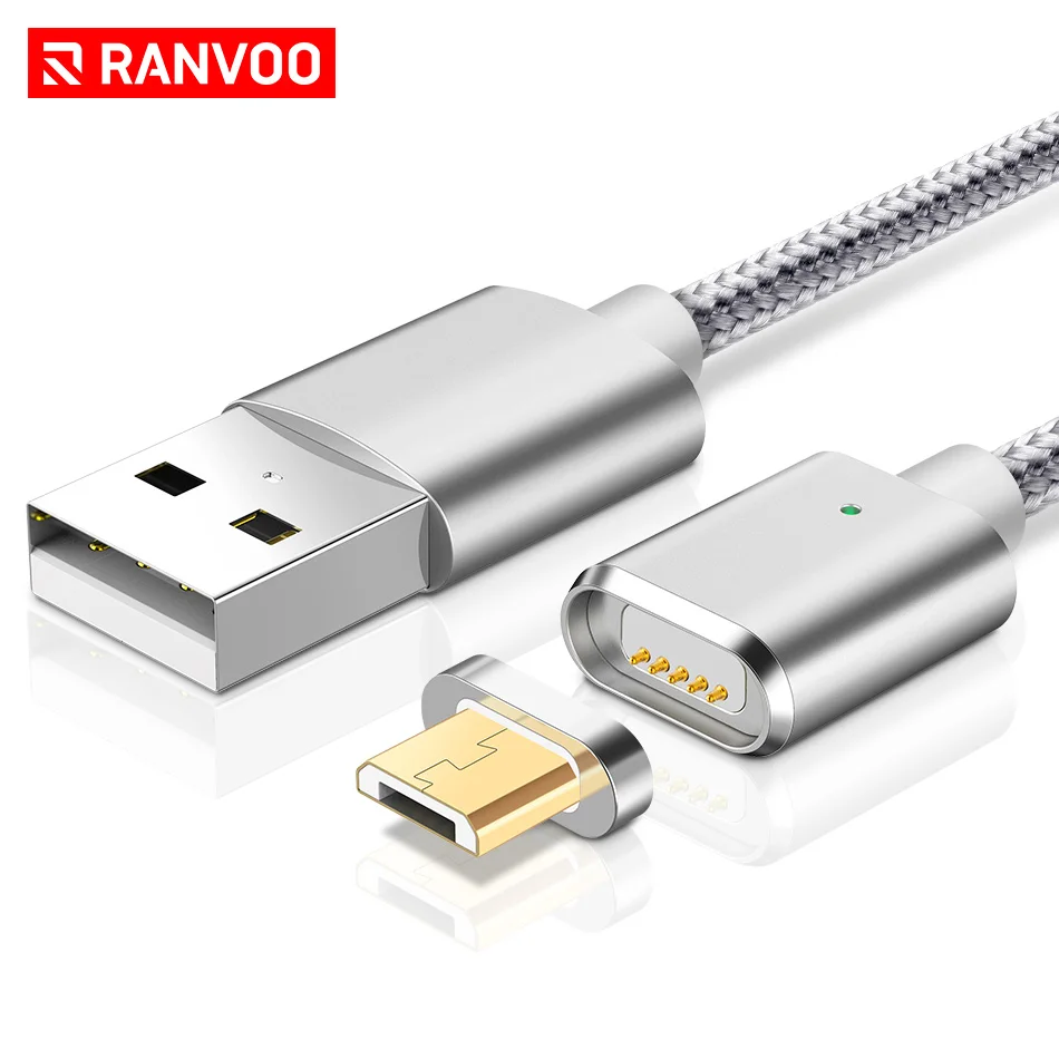 RANVOO Micro USB Магнитный кабель для Xiaomi huawei Android мобильный телефон Microusb зарядный