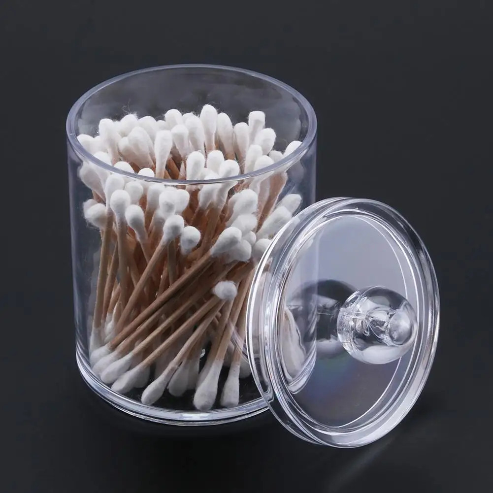 

120pcs Double Head Ended Cosmetic Cotton Swab Clean Cotton Buds Ear Clean Tools with Acrylic Swab Cotton Storage Case boxes