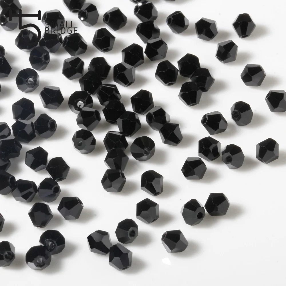 3 мм Австрийские черные двухконусные хрустальные бусины материал для самодельные Украшения, Аксессуары Perles граненые стеклянные бусины оптом Z216