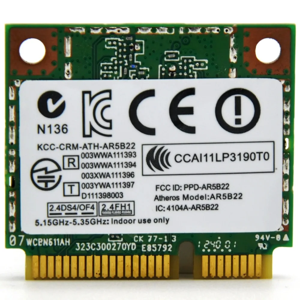WTXUP для Atheros AR5B22 AR9462 двухдиапазонный 300 Мбит/с беспроводной мини PCI e Wi Fi адаптер PCi
