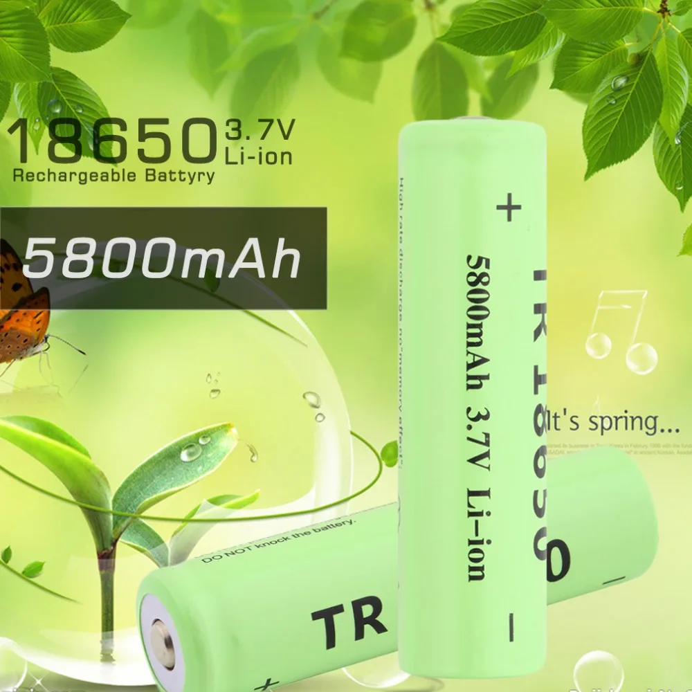 18650 литий-ионная 5800mAh Емкость 3 7 V аккумуляторная батарея для светодиодных фонарей