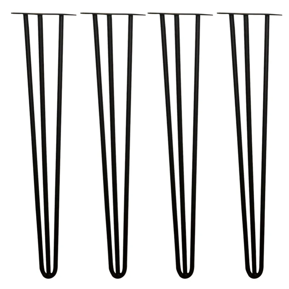 Matte Black Furniture Legs,28 Inch 3 Rod 12mm Dia.Solid Iron, Mid-Century Hairpin Legs For Coffee Table,Dining Table (set of 4) Matte Black Furniture Legs,28 Inch 3 Rod 12mm Dia.Solid Iron, Mid-Century Hairpin Legs For Coffee Table,Dining Table (set of 4)