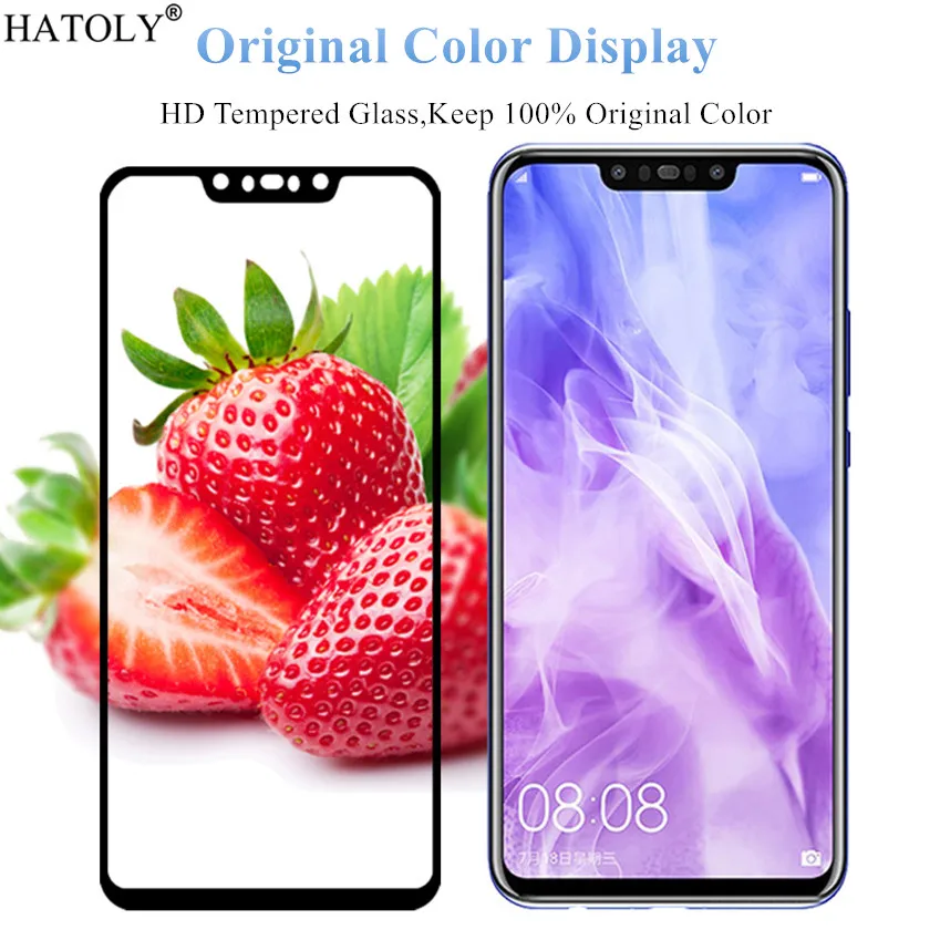Закаленное стекло для Huawei Honor 8C пленка 9H HD с полным клеем защиты экрана 2