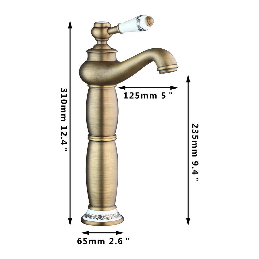 JIENI, античная латунь, столешница, кран для ванной комнаты, кран для умывальника, поворотный кран с одной ручкой, смеситель для горячей и холодной воды - Цвет: Antique Brass Tap 1