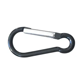 

Super sell-Carabiner Clip Lock Hook Keychain Black Small 100pcs