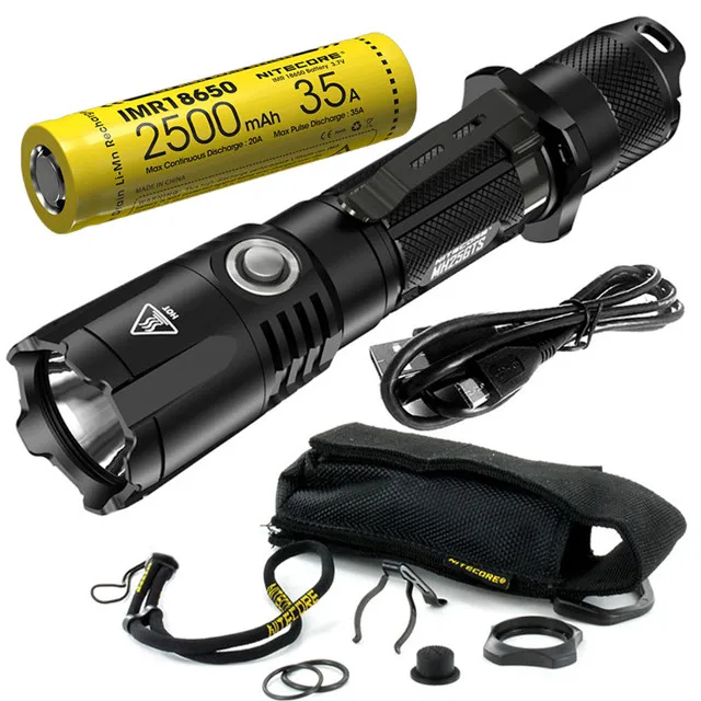 NITECORE MH25GTS USB Перезаряжаемый фонарик комплект CREE XHP35 HD max 1800 люмен факел луч бросок 304 м с 18650 батареей - Испускаемый цвет: Белый