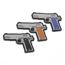 1911 Retro Firepower 3D PVC Patch Waterproof Military Tactics Moral Patch Gun Rubber Rider Outdoor Zipper Back Sticker Backpack patch detail double zipper canvas backpack
