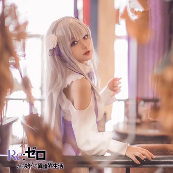 

[STOCK] 2018 Anime Re Life In A Different World From Zero Emilia Cute Lolita Dress Cosplay Costume For Halloween Free Shipping.