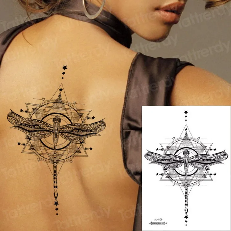 Водонепроницаемые Временные татуировки для женщин под татуировка на грудь Мандала Лотос эскиз цветок для росписи хной наклейки бикини сексуальные тату - Цвет: AL06