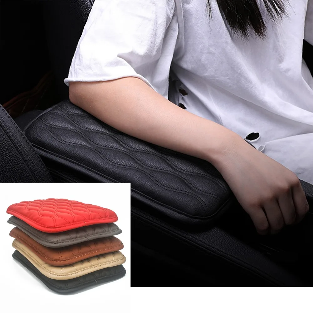 Leather Car Armrest Cover pad Car Center Console Armrest Storage