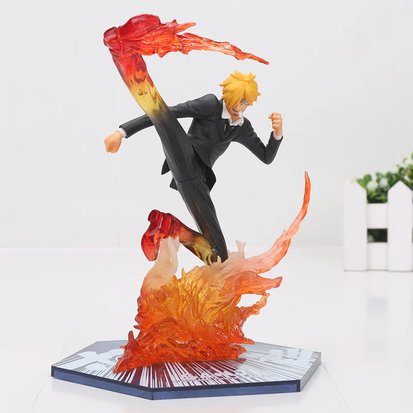 17cm One Piece Action Figures Sanji Diable Jambe Figuarts ZERO Fire Foot Model Toy PVC Toys One