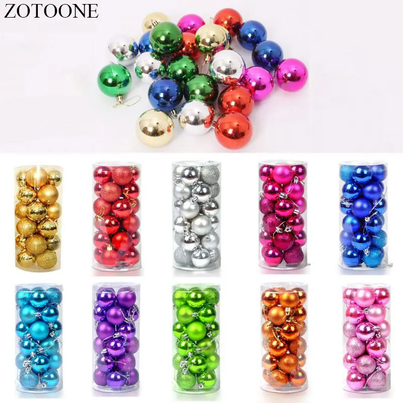 

24pcs/lot 3cm Christmas decorations Christmas Tree Decor Ball Bauble Hanging Xmas Party Ornament decorations for Home 2018 E