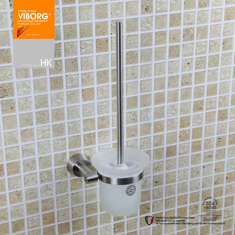 Bathroom Accessories Toilet Brush Set Toilet Brush Holder VIBORG SUS304 Stainless Steel Toilet Brush With Holder set brushed XS-212A-SS