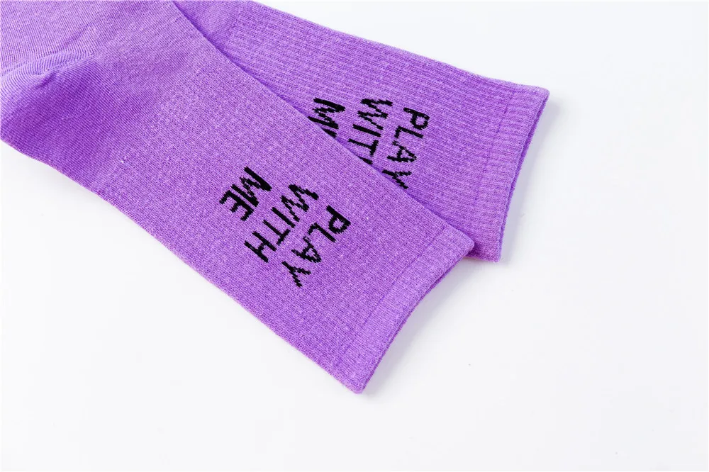 Женские носки средней длины в студенческом стиле с английскими буквами для мужчин и женщин, пара носков, фиолетовые трендовые хлопковые носки