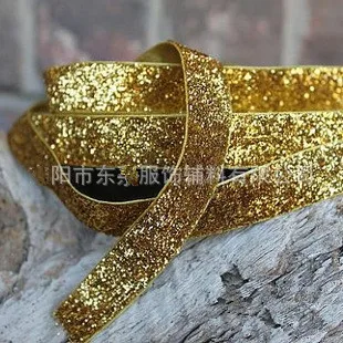 50 ярдов/партия 3/8 ''10 мм широкая односторонняя блестящая золотая металлическая бархатная лента отлично подходит для повязки на голову