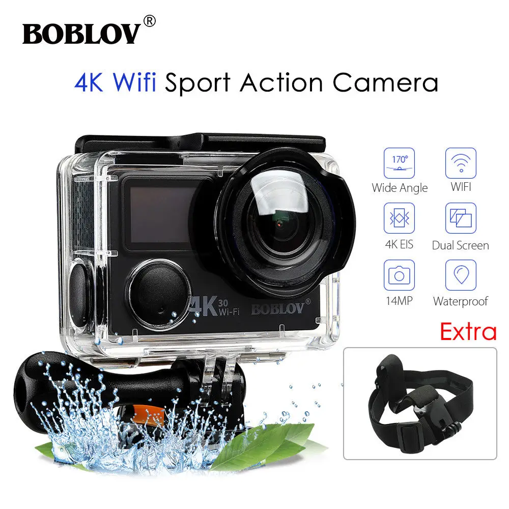 Boblov v8s 2 &quot4 К EIS WI-FI Спорт действий Камера Ultra HD Водонепроницаемый DV 14mp 170 градусов
