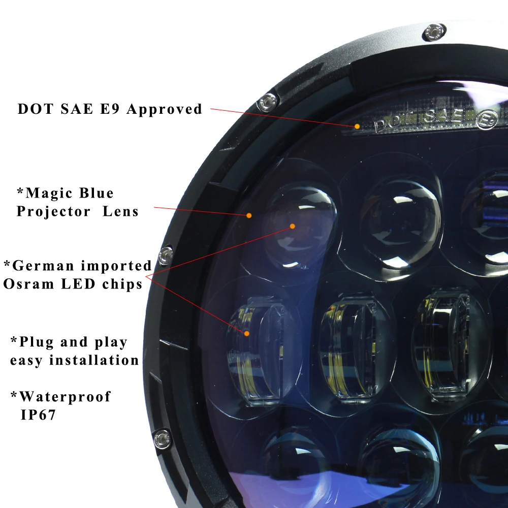 SUP светильник 7 дюймовый круглый светодиодный головной s Conversion Kit DRL Парковка 130w H4