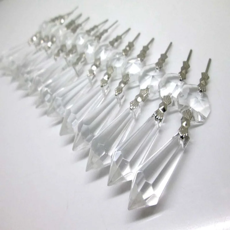 

38mm Crystal Chandelier Icicle U-drop Prisms Lamp Pendants Pack of 20 (Clear) Crystal Pendants for Chandeliers Glass Drops