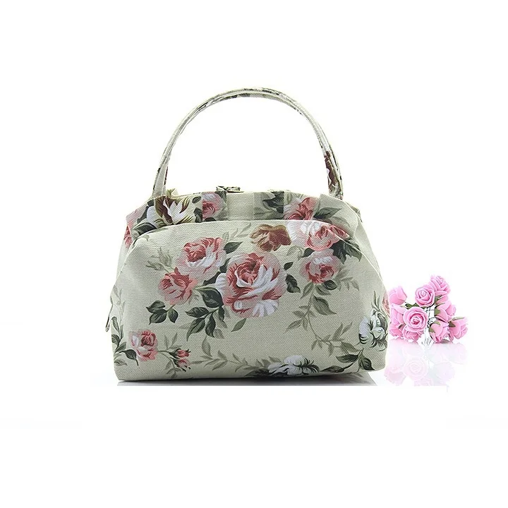 2017 Fashion Women Bag Vintage Flower Printed Canvas Handbags High 2017 Fashion Women Bag Vintage Flower Printed Canvas Handbags High Quality Small Cloth Packet Sweet Hand In Top Handle Bags From Luggage On