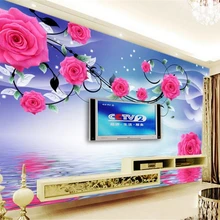 Пользовательские высокой моды обои эстетика атмосферное розовое изображение Телевизор задний фон на стену papel де parede behang