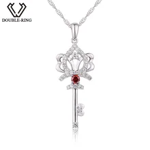 DOUBLE-R 0.15ct подвеска в форме натурального граната, дамские брелки, подвески, ожерелья для женщин, классический подарок на год, серебро 925, ювелирное изделие, CAP03353SA-1