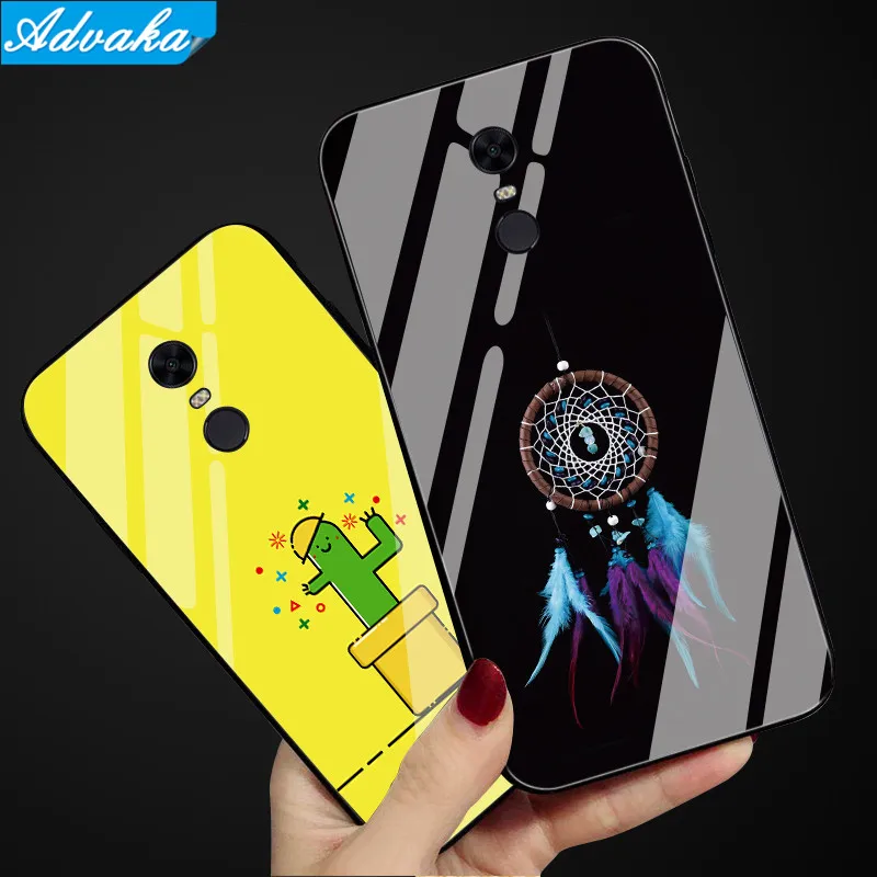 

Advaka For Xiaomi Redmi 5 Plus Luxury Tempered Glass Cover For Redmi 5 Plus 5plus Silicone Bumper Shockproof Phone Back Case