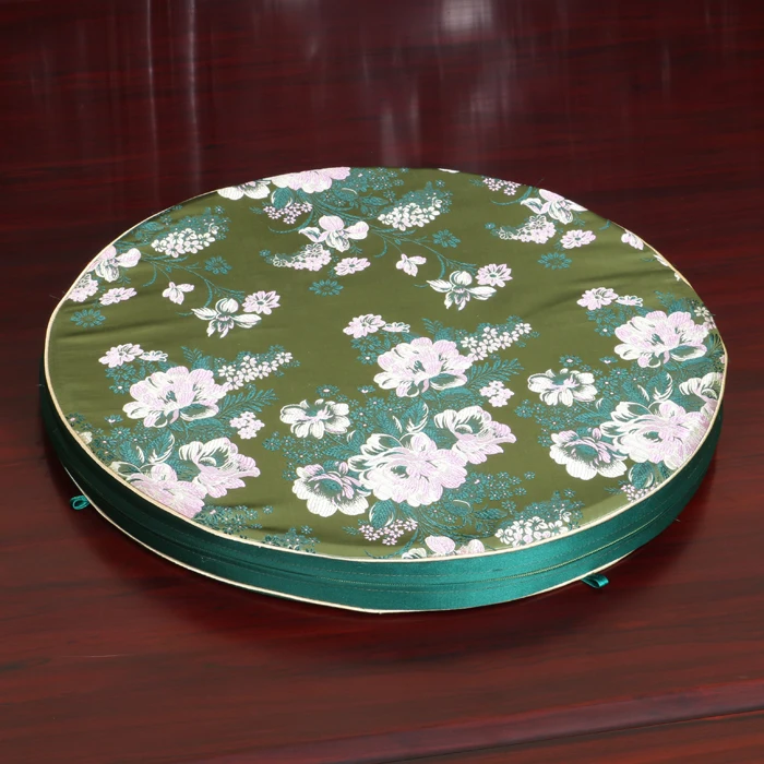 Luxury Floral Thick Seat Cushion Round Sofa Mat High End Chinese Mulberry Silk Chair Cushions Home Decor Seat Pad