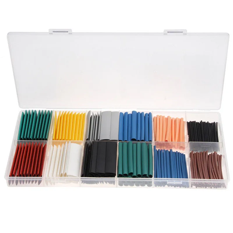 

280pcs Heat Shrink Tube Insulated Shrinkable Tube Assortment Electronic Polyolefin Ratio 2:1 Wrap Wire Cable Sleeve Kit with Box