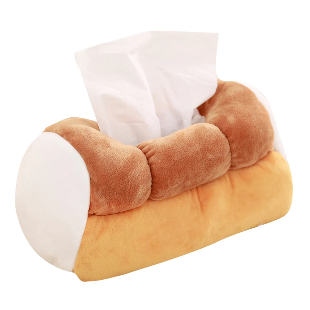 

1 PC Simulation Toast Tissue Box Plush Creative Bread Paper Holder Practical Napkin Container For Home Car Cafe Daily Use