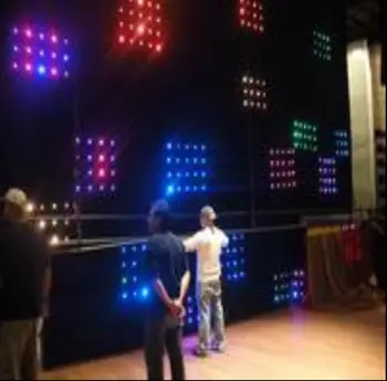 

2pcs/lot, 2x4M RGB LED Video Curtain SMD 5050/ Fireproof Velour Cloth 242pcs+Controller 7CHS SD&Sound&Auto&DMX