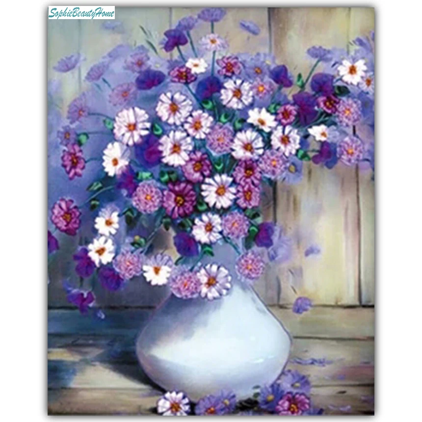 Sophie Beauty Home 5D DIY Алмазная вышивка прозрачный цветок 3D Мозаика набор крестиков