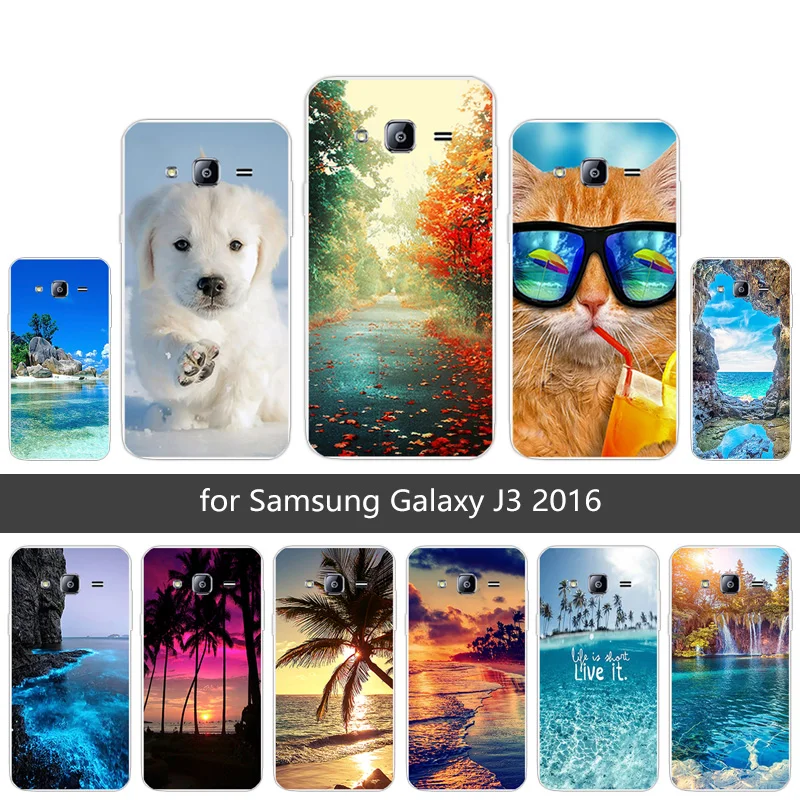 5 0 дюйма для Samsung Galaxy J3 2016 силиконовый мягкий Scen чехол телефона прозрачный TPU J310F