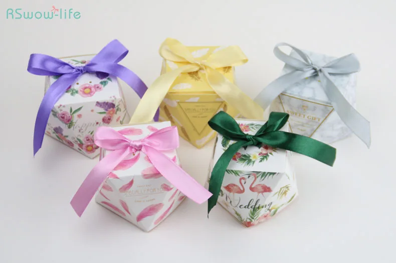 

Creative New Octagon Exquisite Wedding Gift Box Bow-Knot Creative Personality Candy Box Packing Box For Wedding Birthday Party