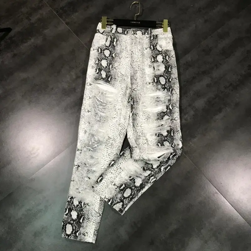 

Summer 2019 New Crocodile Skin Ribbon, Old Design, Straight Cylinder, Loose Leisure Pants