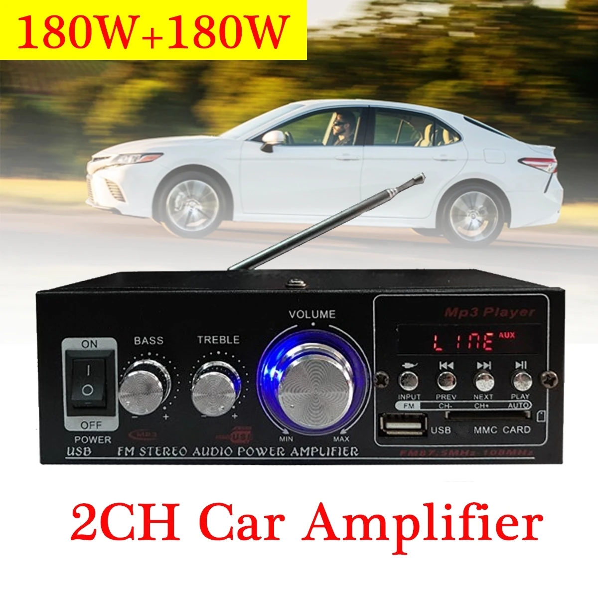 

Digital Car Amplifier Stereo With USB Output Home Audio Amplifier Powerful Sound Compatible With Subwoofer Car Audio