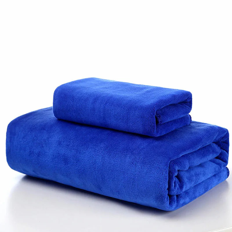 Микрофибры кружево 2 шт. для ванной полотенце для лица полотенца набор для взрослых одноцветное цвет мягкие супер абсорбент быстро сохнет отель ванная - Цвет: dark blue