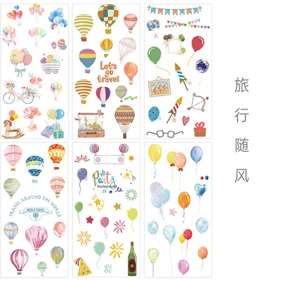 6 шт/лот Yuxian мультфильм акварельные детские бумажные наклейки декоративные наклейки DIY дневник в стиле Скрапбукинг планировщик этикетка наклейка - Цвет: 05
