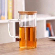 Термостойкие стеклянные чайные чашки с крышкой, персонализированные стеклянные кувшины для воды, экологичные прозрачные чайные кружки для кофе DDQ117