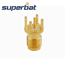 Superbat 10 шт. разъем коаксиальный SMA 50 Ом через отверстие Джек Женский круг печатного монтажа прямые