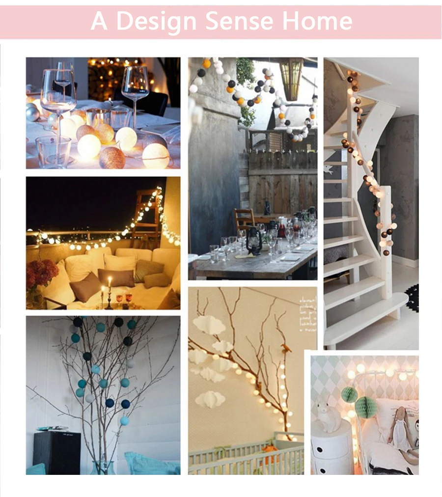 20 светодиодов ватные шаровые гирлянды AC& Волшебные лампочки на ...