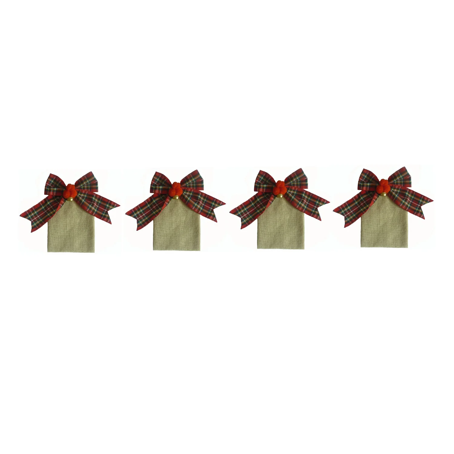 4 шт. натуральный джутовый льняной Сумочка карманная деревенская бантик рождественские кармашки для столовых приборов футляр для вилок и ножей конверт из мешковины карман для столовых приборов