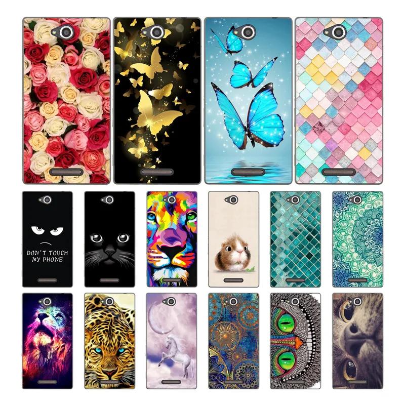 

Geruide For Sony Xperia C S39H C2305 5.0" Case Cover, Soft Silicon Back Cover Case For Sony Xperia C2305 C 2305 Phone Case Cover
