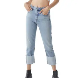 LAAMEI 2019 Новая мода тонкие прямые брюки Винтаж Высокая талия синие джинсы женские брюки лодыжки длина брюки свободные ковбойские брюки