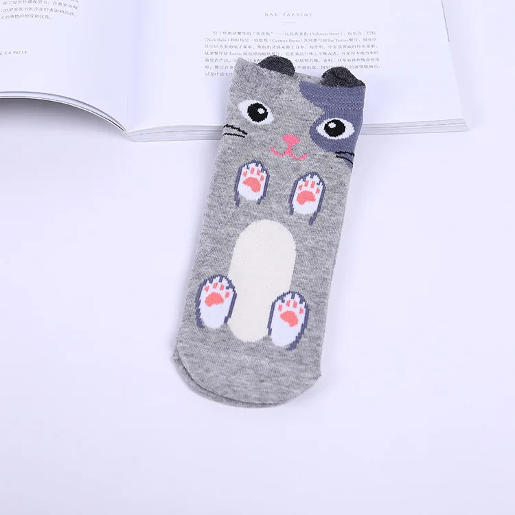 5 пар/лот летние носки с символикой аниме Дышащие хлопчатобумажные забавные носки с принтом поглощения пота с милой мышкой изображения