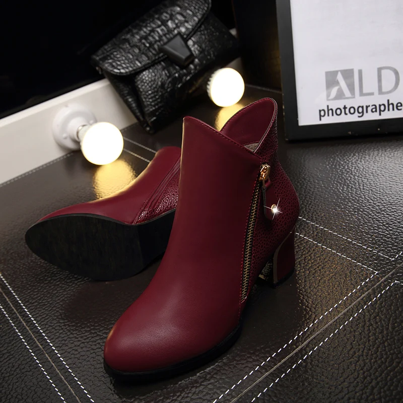 Women Boots Women shoes Ankle Boots High Heel martin Boots Shoes Zapatos Mujer botas mujer plus