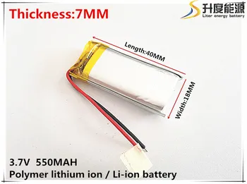 

3.7V,550mAH,[701840] PLIB; polymer lithium ion / Li-ion battery for GPS,mp3,mp4,mp5,dvd,,model toy